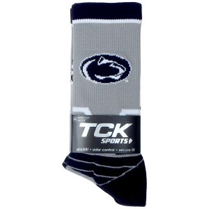 navy, gray, and white socks with Penn State Athletic Logo
